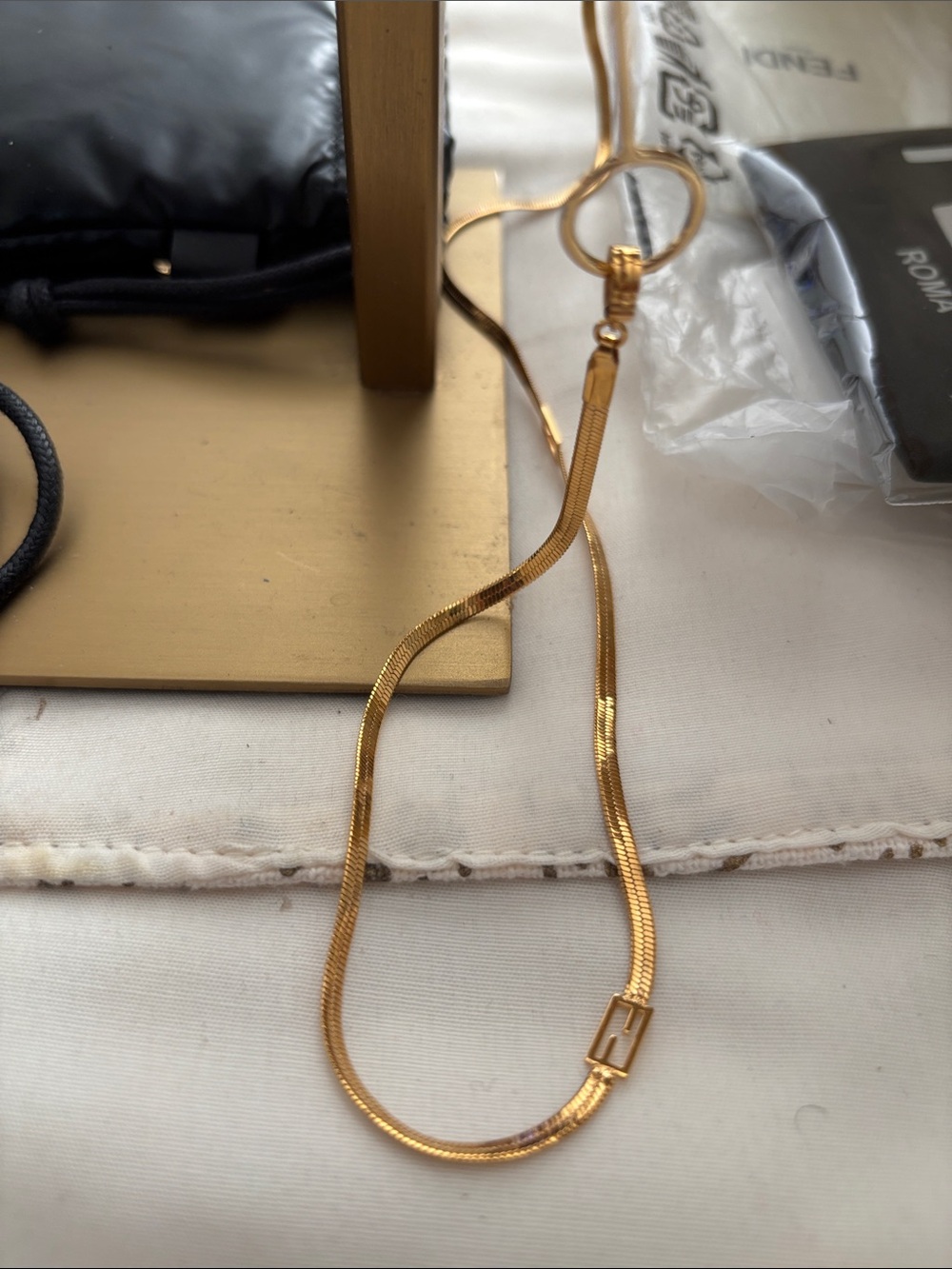 Fendi Gold Frame Amber Lens Sunglasses - Picture 2 of 3